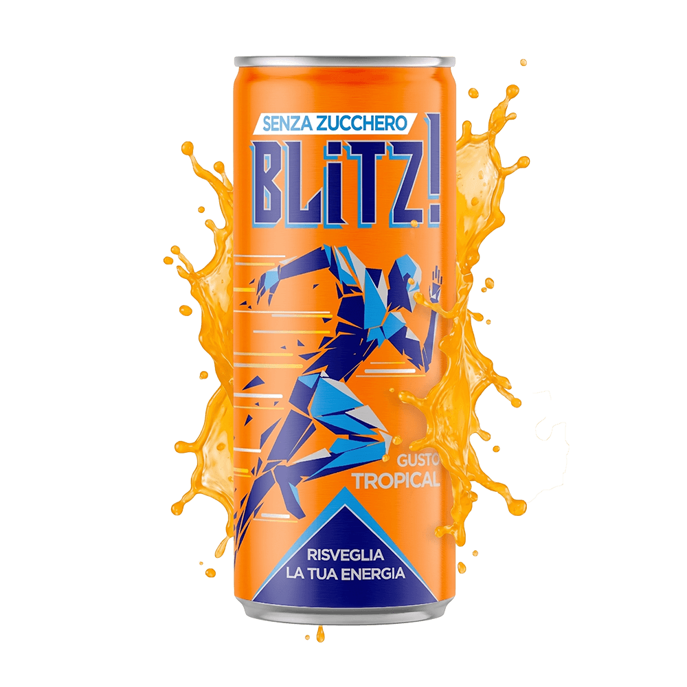 BLITZ Energy Drink senza zuccheri gusto Tropical con splash