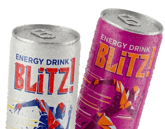 Blitz Energy drink - composit lattine - Classico e Pesca